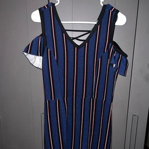 Striped Dress with flared at the ends